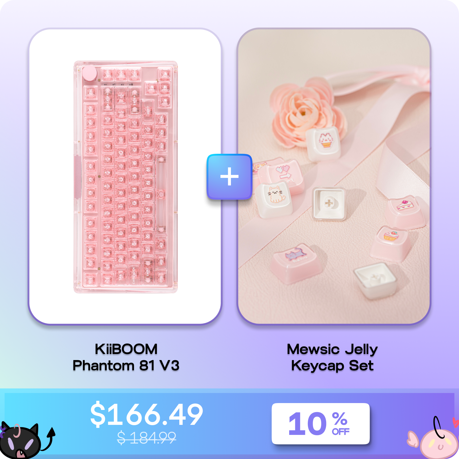 KiiBOOM Phantom 81 V3 + KiiBOOM Mewsic Jelly Keycap Set