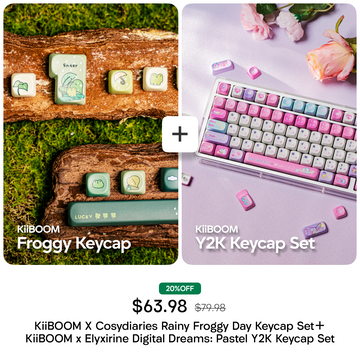 Rainy Froggy Day Keycap Set ＋ Digital Dreams: Pastel Y2K Keycap Set