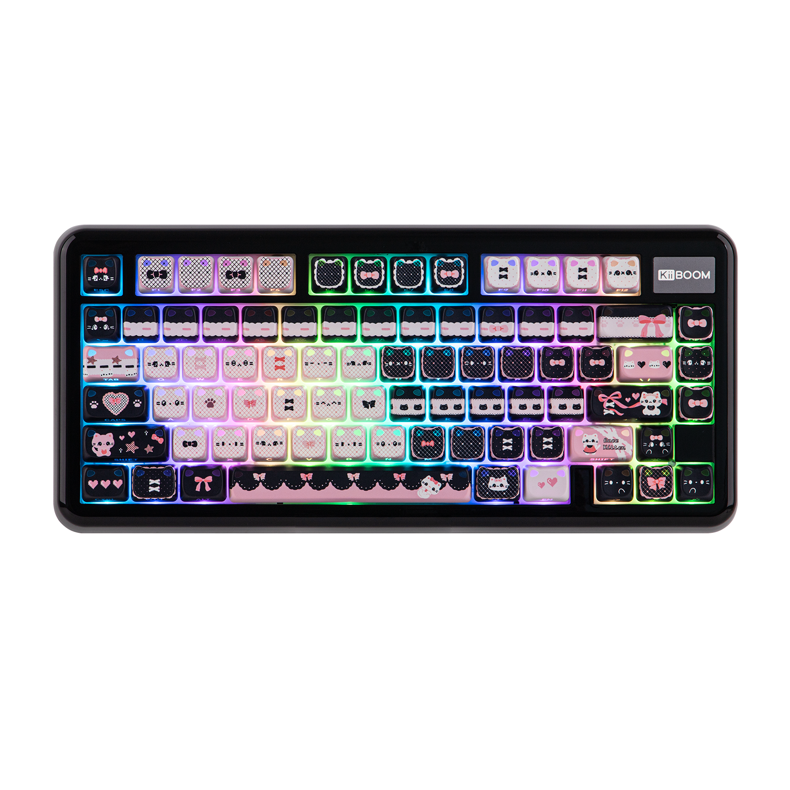 KiiBOOM Breeze 75 + KiiBOOM Pink Meow & Meow Bow Keycap Set