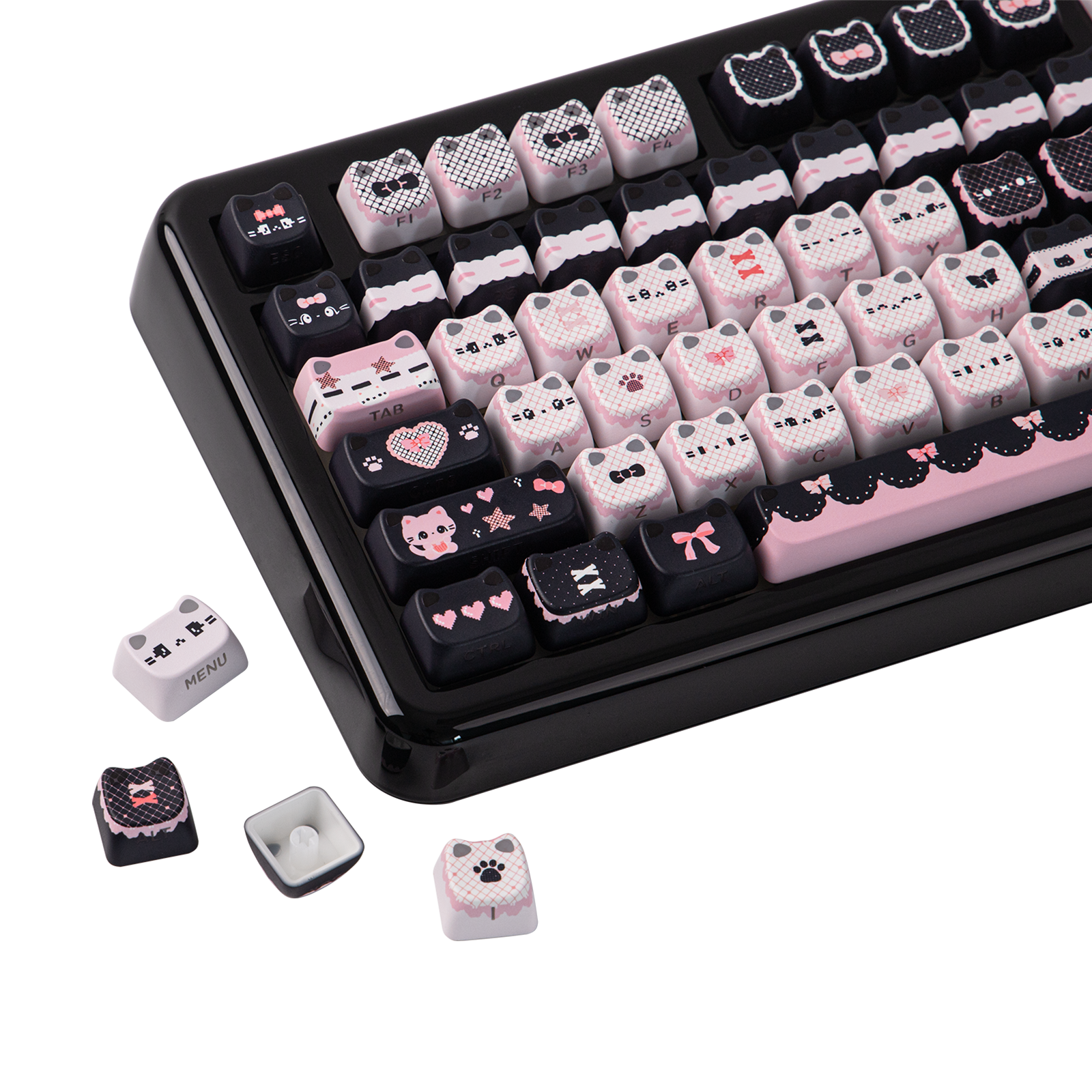 KiiBOOM Pink Meow & Meow Bow Keycap Set KiiBOOM