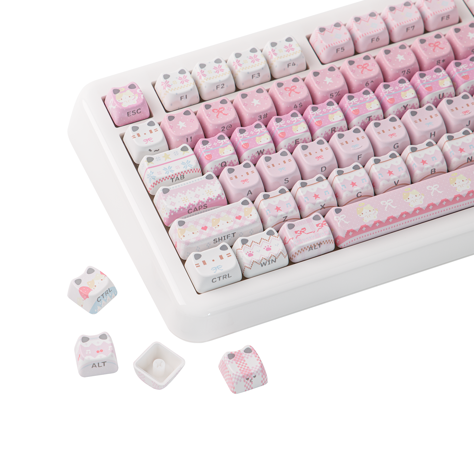 KiiBOOM Pink Meow & Meow Bow Keycap Set KiiBOOM