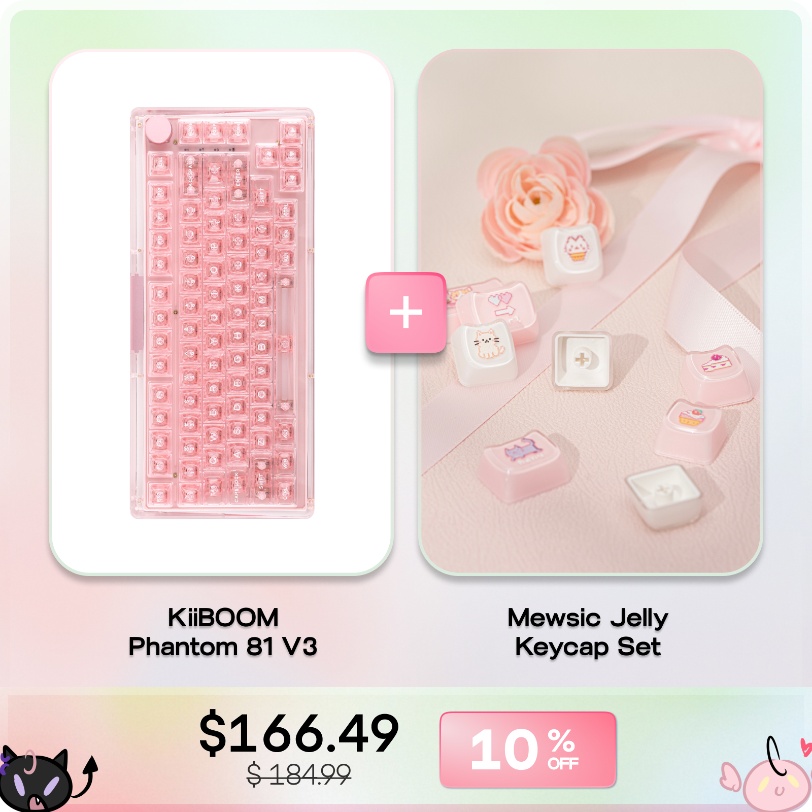 KiiBOOM Phantom 81 V3 + KiiBOOM Mewsic Jelly Keycap Set