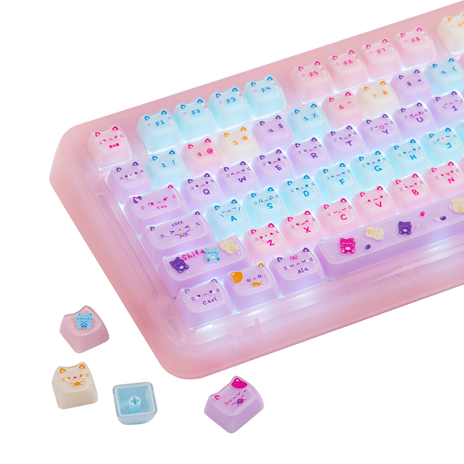 KiiBOOM Phantom 98 + KiiBOOM Meow Pudding V2 PC Keycap Set