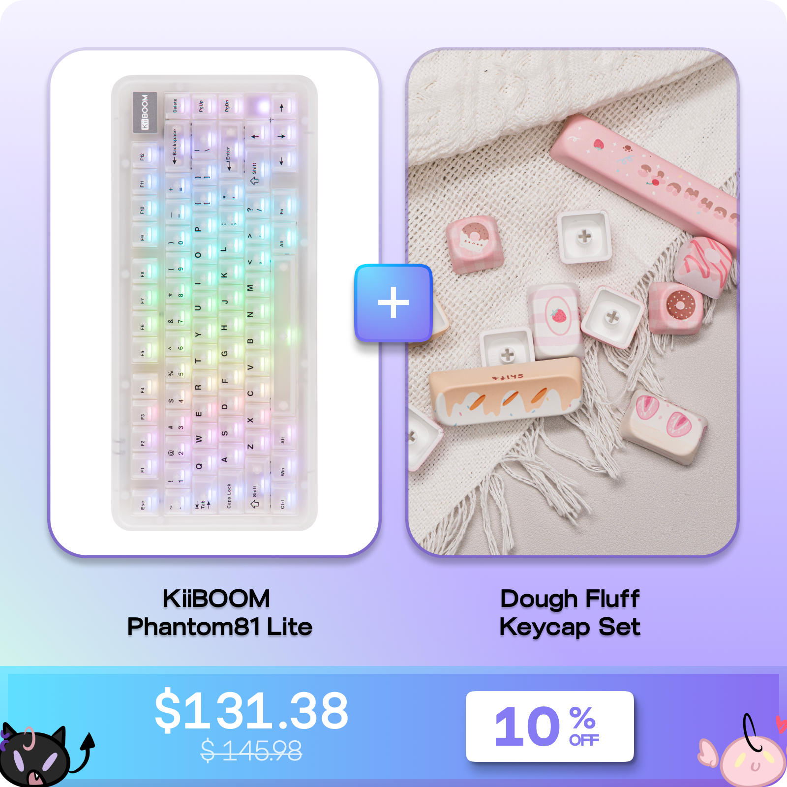 KiiBOOM Phantom81 Lite ＋KiiBOOM Dough Fluff Keycap Set
