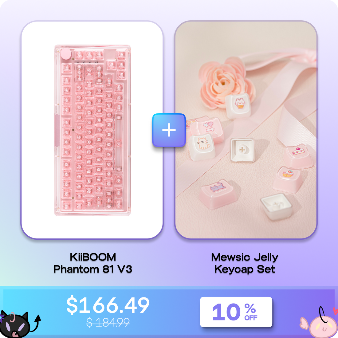 KiiBOOM Phantom 81 V3 + KiiBOOM Mewsic Jelly Keycap Set KiiBOOM
