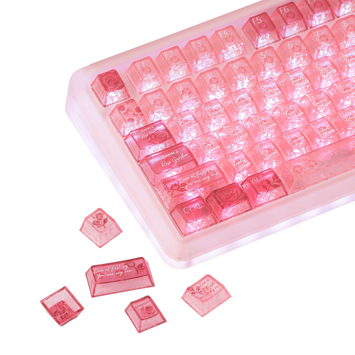 KiiBOOM Rose Quartz Keycap Set