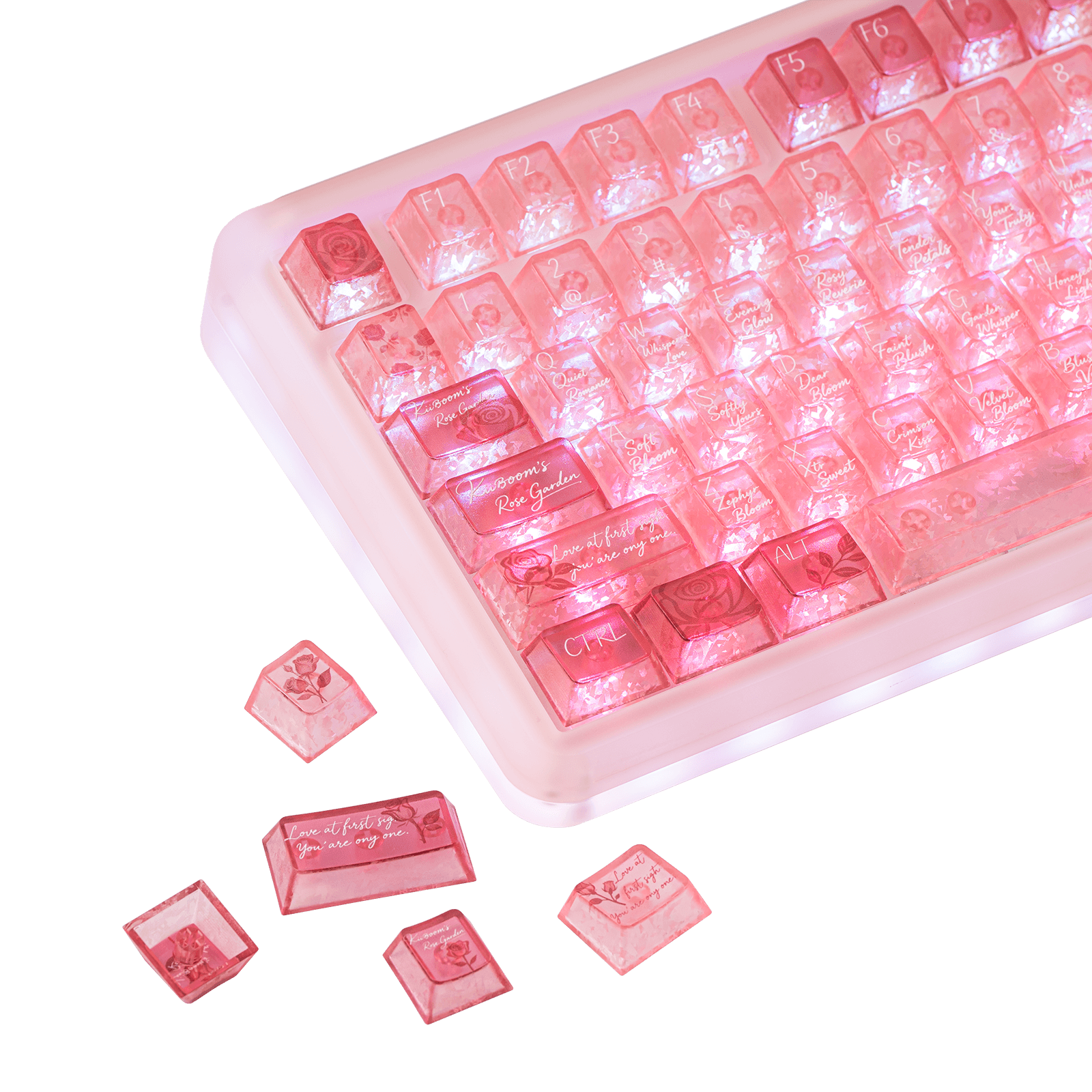 Phantom81 V4 ＋ Rose Quartz Keycap Set