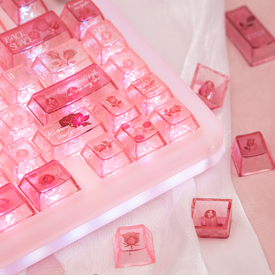 KiiBOOM Rose Quartz Keycap Set