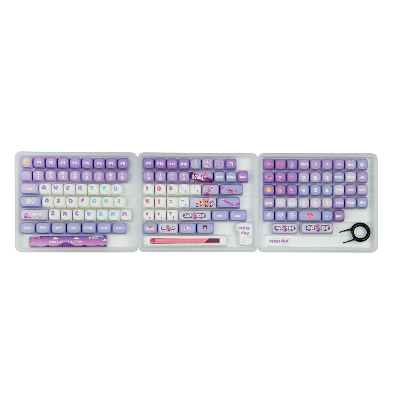 KiiBOOM x PlanetMars Purple Pixelpop Arcade Keycap Set