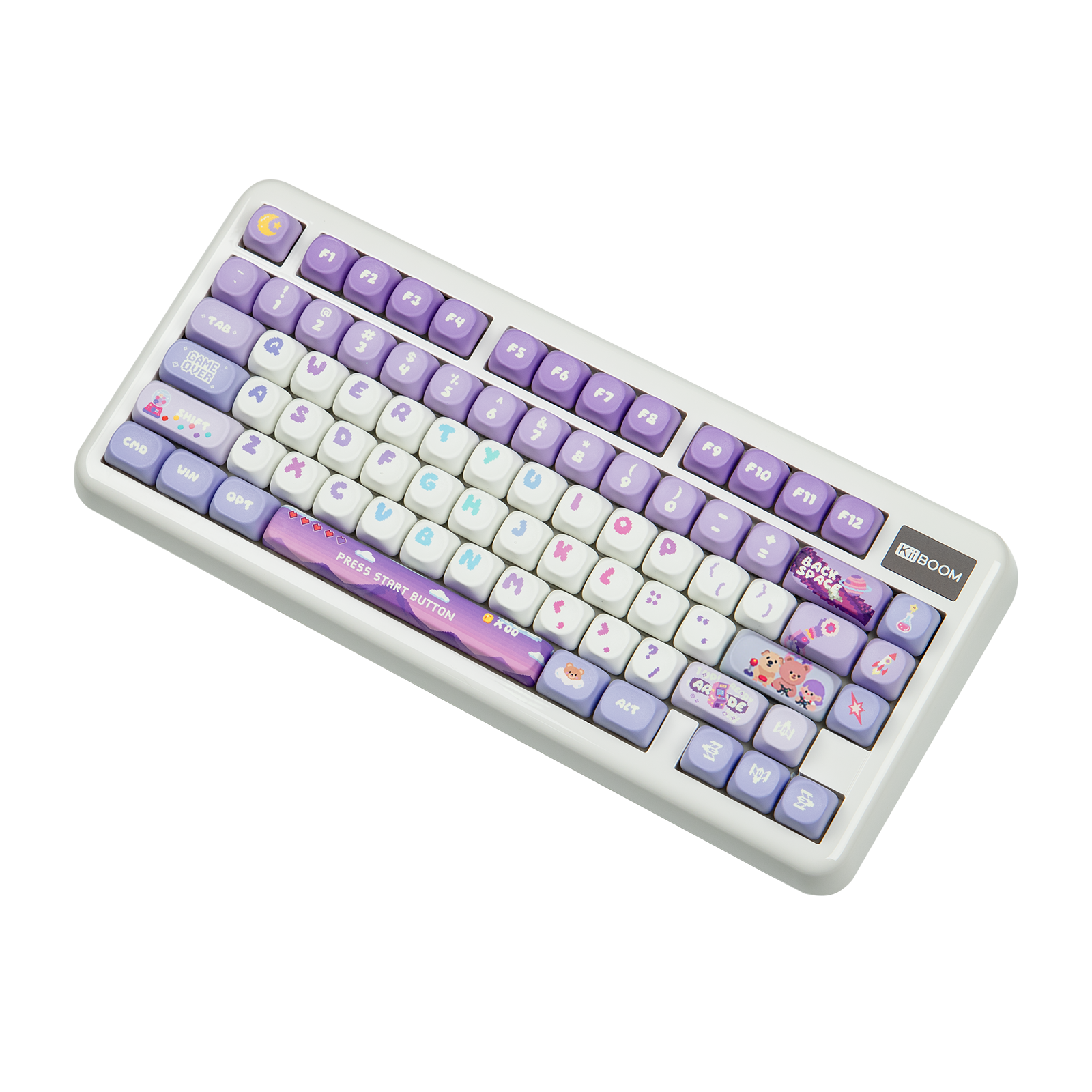 KiiBOOM x PlanetMars Purple Pixelpop Arcade Keycap Set