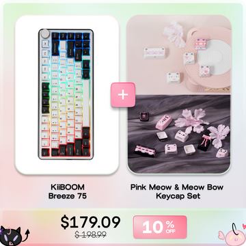KiiBOOM Breeze 75 + KiiBOOM Pink Meow & Meow Bow Keycap Set