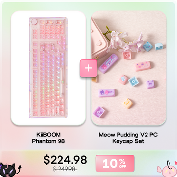 KiiBOOM Phantom 98 + KiiBOOM Meow Pudding V2 PC Keycap Set