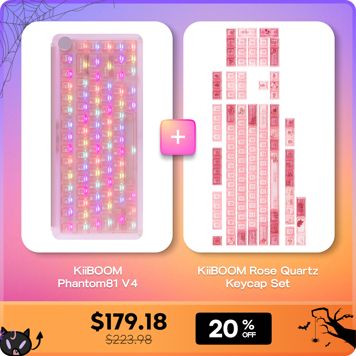 Phantom81 V4 ＋ Rose Quartz Keycap Set
