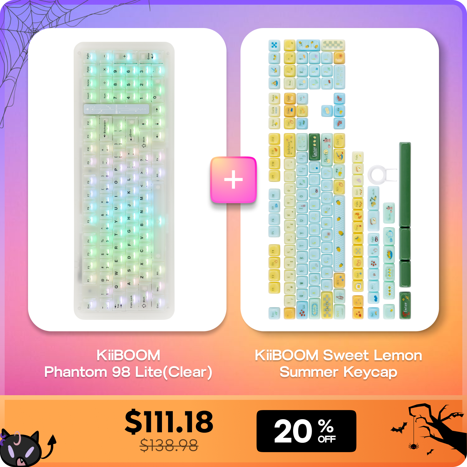 Phantom98 Lite（Clear）＋ Sweet Lemon Summer Keycap Set